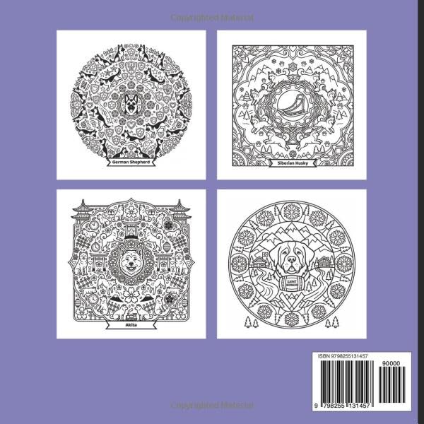 Mandala Coloring Book: Large Dog Breeds